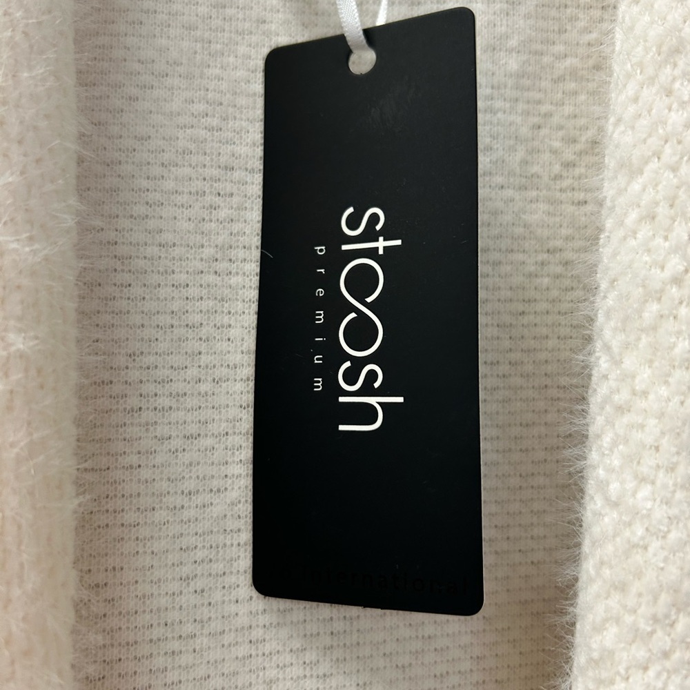 STOOSH / NWT/ Cream Long Coat with Black Trim / sold at Buckle/ S and XL - Picture 7 of 14